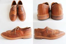 画像2: USA製 Allen Edmondsアレンエドモンズ ウイングチップ レザーシューズ 茶 10D★革靴 (2)