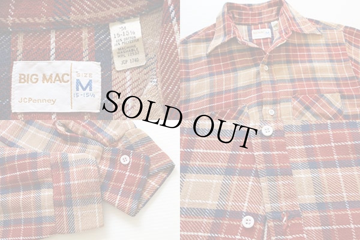 画像3: 70s JCPenney BIGMACビッグマック チェック フランネルシャツ M (3)