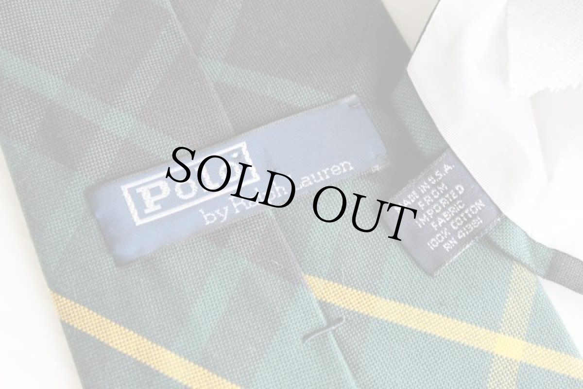 画像3: 80s USA製 ポロ ラルフローレン タータンチェック コットン ネクタイ (3)