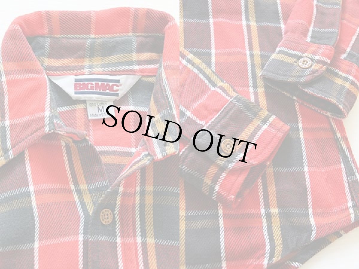 画像3: 80s USA製 JCPenney BIGMACビッグマック チェック コットン フランネルシャツ M (3)