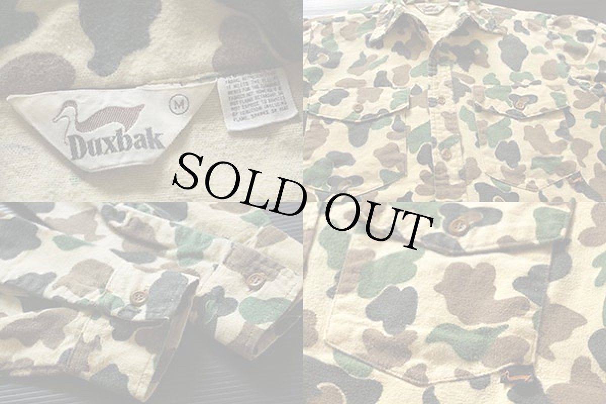 画像3: 70s Duxbak ダックハンターカモ シャモアクロスシャツ M (3)
