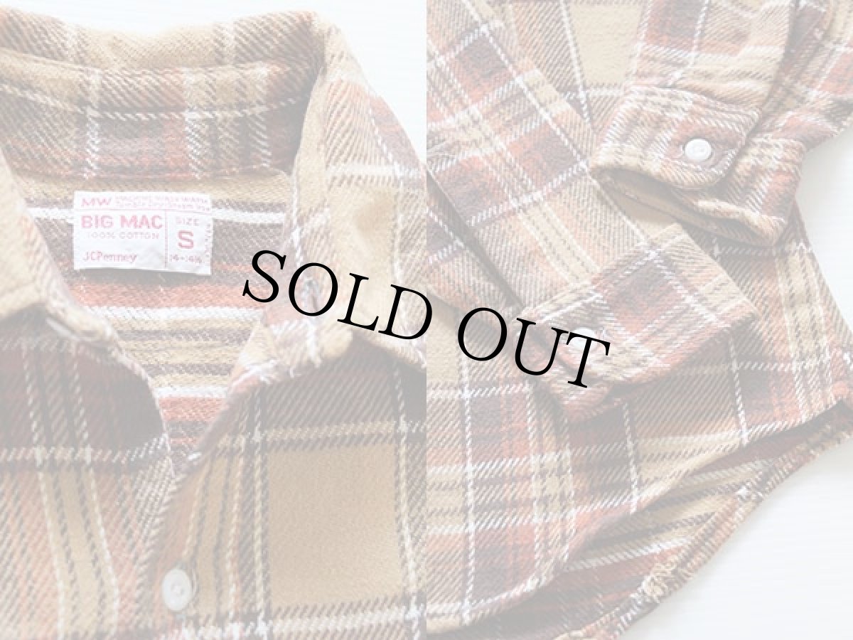 画像3: 70s JCPenney BIGMACビッグマック チェック コットン フランネルシャツ S (3)