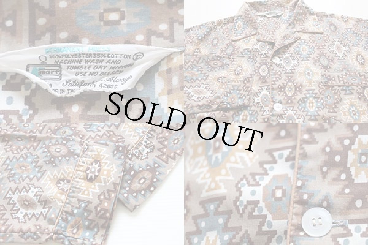 画像3: 70s Kmart ネイティブ柄 パジャマシャツ (3)