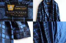 画像3: 50s PENNEY'S TOWNCRAFT チェック プリントネルガウン L (3)