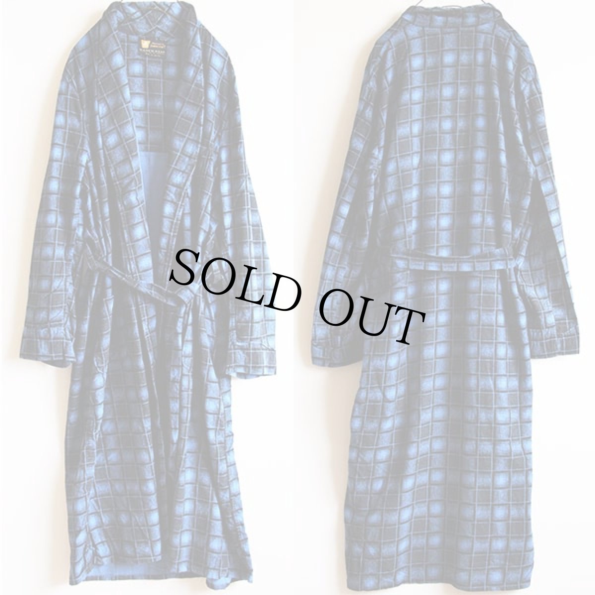 画像2: 50s PENNEY'S TOWNCRAFT チェック プリントネルガウン L (2)