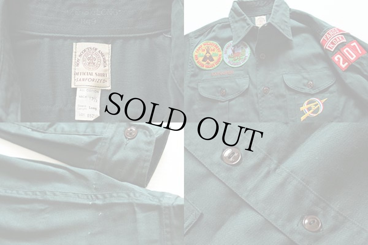 画像3: 50s BSA EXPLORERS ボーイスカウト パッチ付き コットンシャツ 13.5 (3)