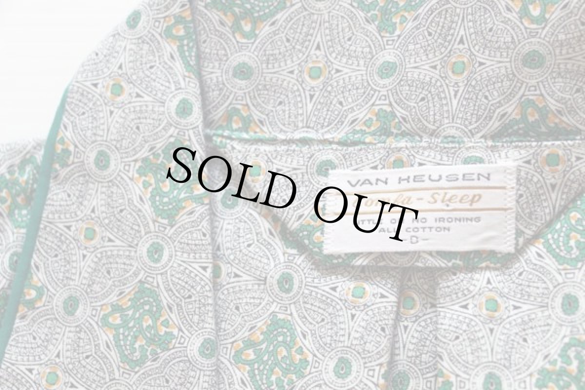 画像4: デッドストック★60s VAN HEUSEN 総柄 パジャマ シャツ&パンツ セット (4)