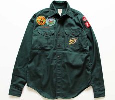 画像1: 50s BSA EXPLORERS ボーイスカウト パッチ付き コットンシャツ 13.5 (1)