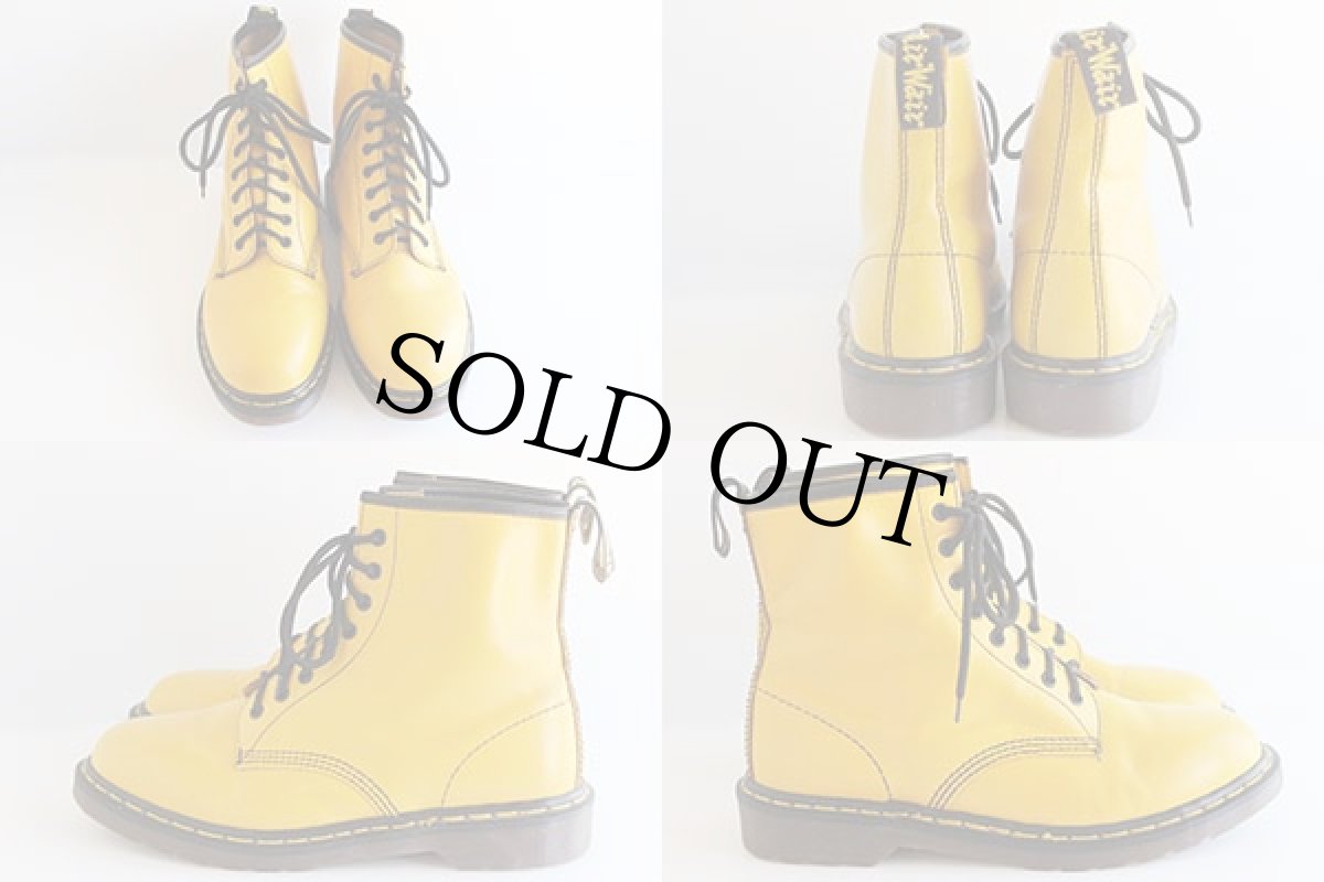 画像2: 英国製 DR.MARTENSドクターマーチン 8ホールブーツ 黄 UK10 (2)