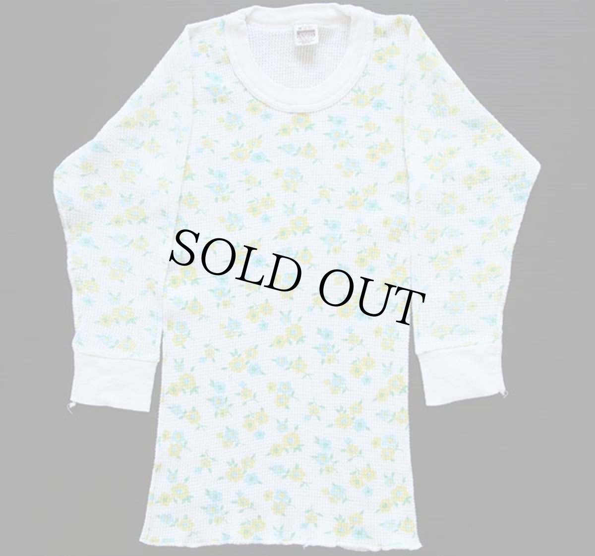 画像2: 70s MONTGOMERY WARD フラワー 総柄 サーマルシャツ (2)