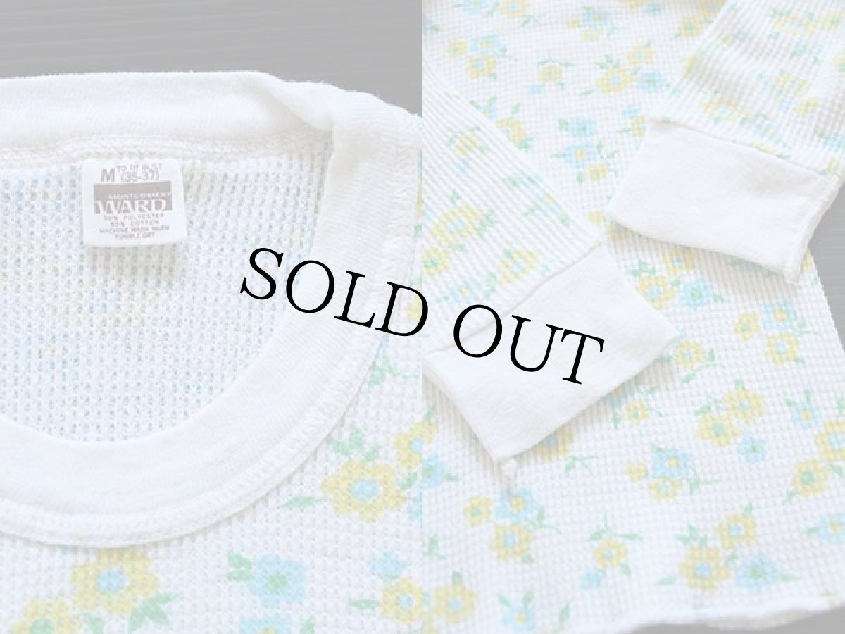 画像3: 70s MONTGOMERY WARD フラワー 総柄 サーマルシャツ (3)