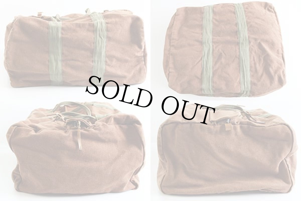 画像2: 70s UNKNOWN キャンバス ダッフルバッグ 茶 (2)