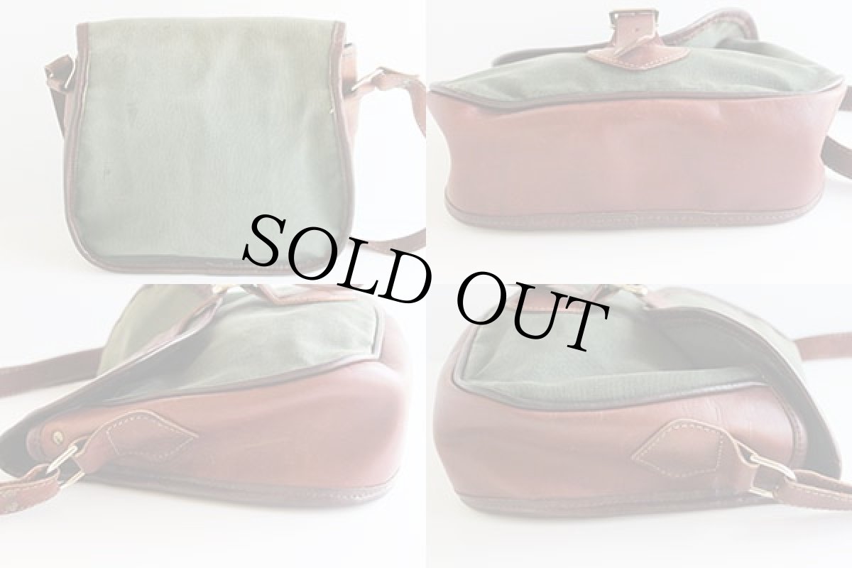 画像2: USA製 ORVISオービス キャンバス×レザー ショルダーバッグ 緑 (2)