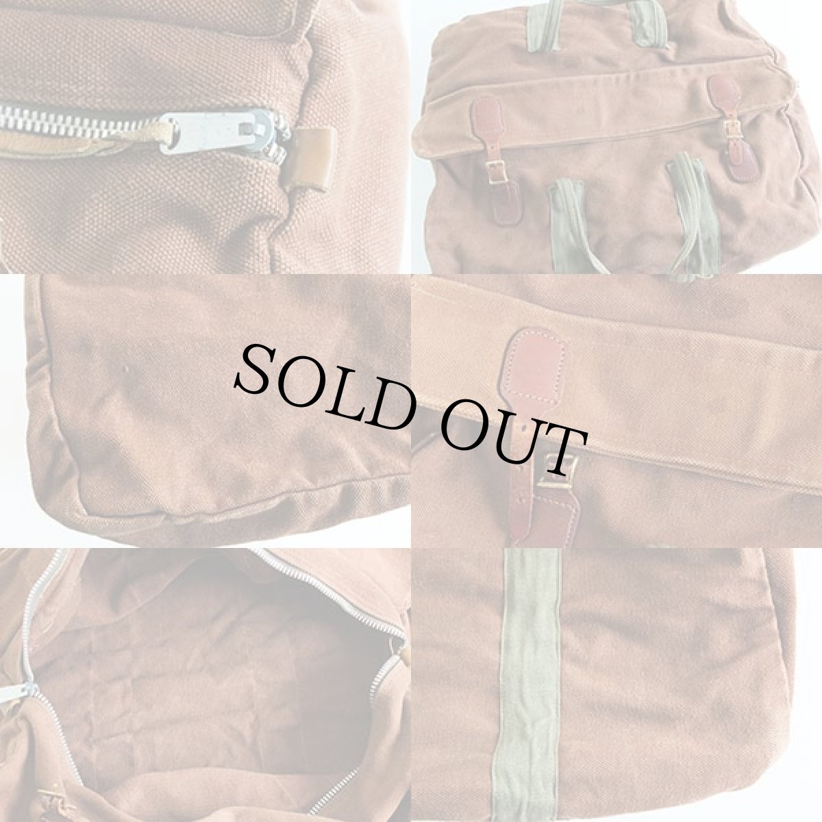 画像3: 70s UNKNOWN キャンバス ダッフルバッグ 茶 (3)