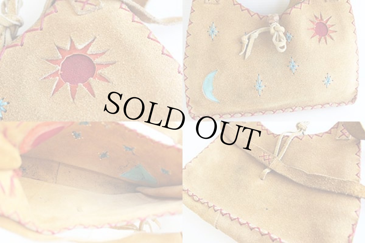 画像4: 70s ハンドクラフト 切り抜き スエードレザー ハンドバッグ (4)