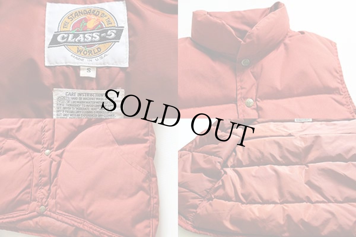 画像3: 80s USA製 CLASS-5 ダウンベスト レンガ S (3)