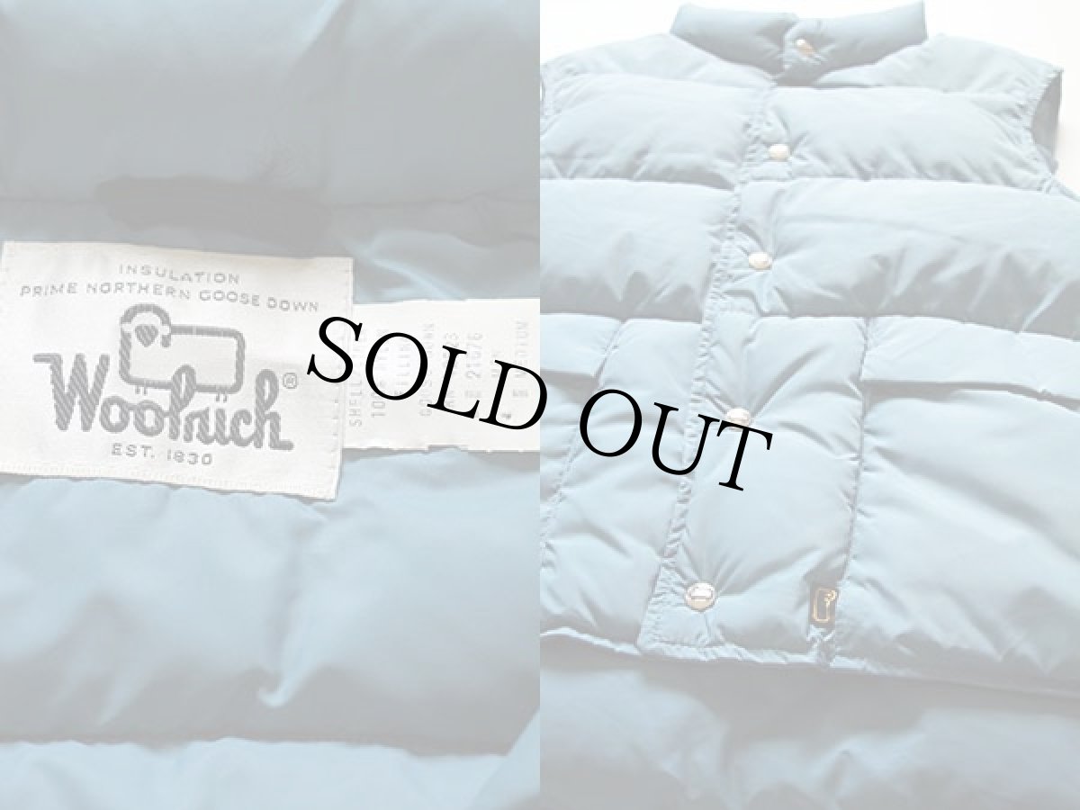 画像3: 70s Woolrichウールリッチ ナイロン ダウンベスト アクアマリン M (3)