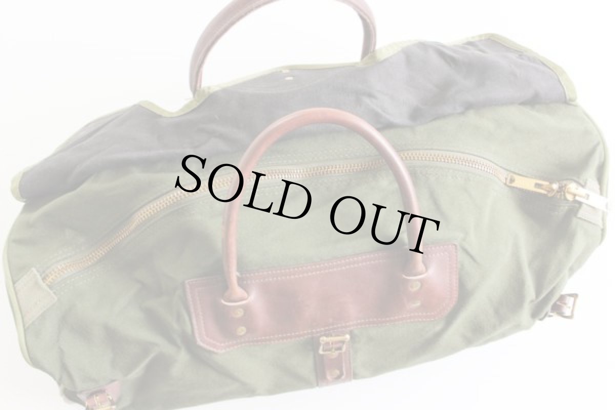 画像8: DIAMOND BLUFF キャンバス×レザー ボストンバッグ 緑 (8)