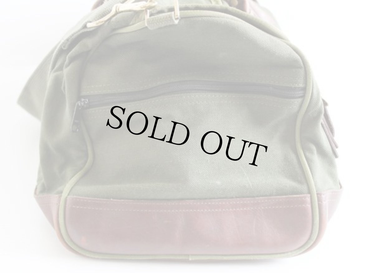 画像4: DIAMOND BLUFF キャンバス×レザー ボストンバッグ 緑 (4)