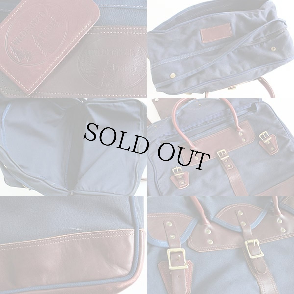 画像3: WILDERNESS PRIDE キャンバス×レザー ブリーフケース 紺 (3)