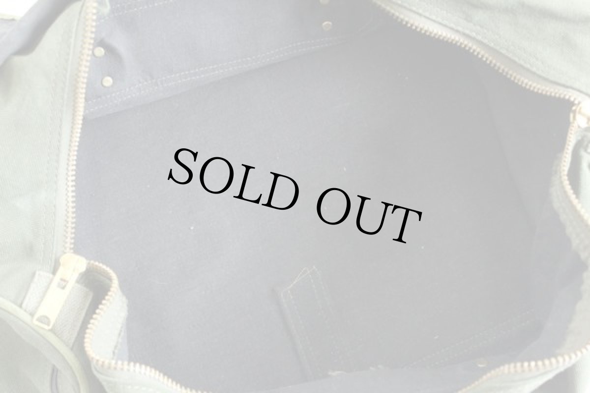 画像9: DIAMOND BLUFF キャンバス×レザー ボストンバッグ 緑 (9)