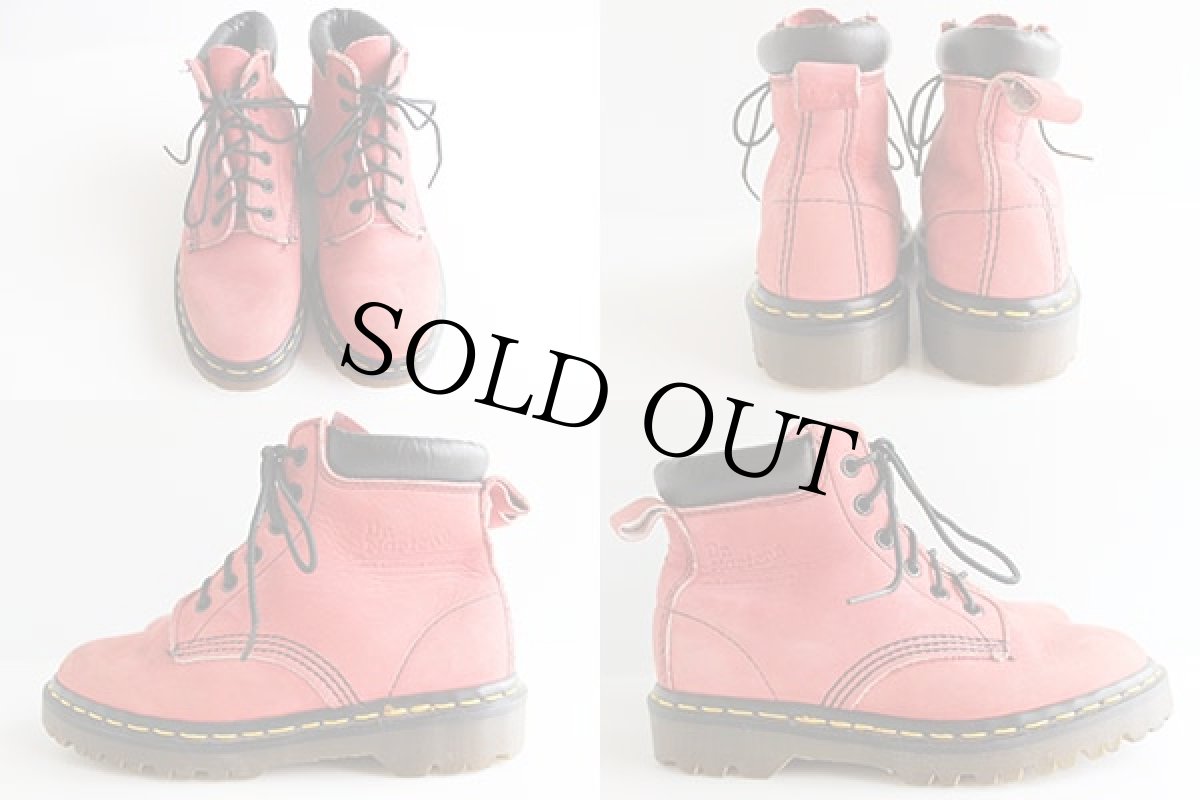 画像2: 英国製 DR.MARTENSドクターマーチン ヌバック 6ホールブーツ ピンク UK4 (2)