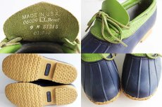 画像3: USA製 L.L.Bean ビーンブーツ ラバーモカシン 紺x黄緑 9M (3)