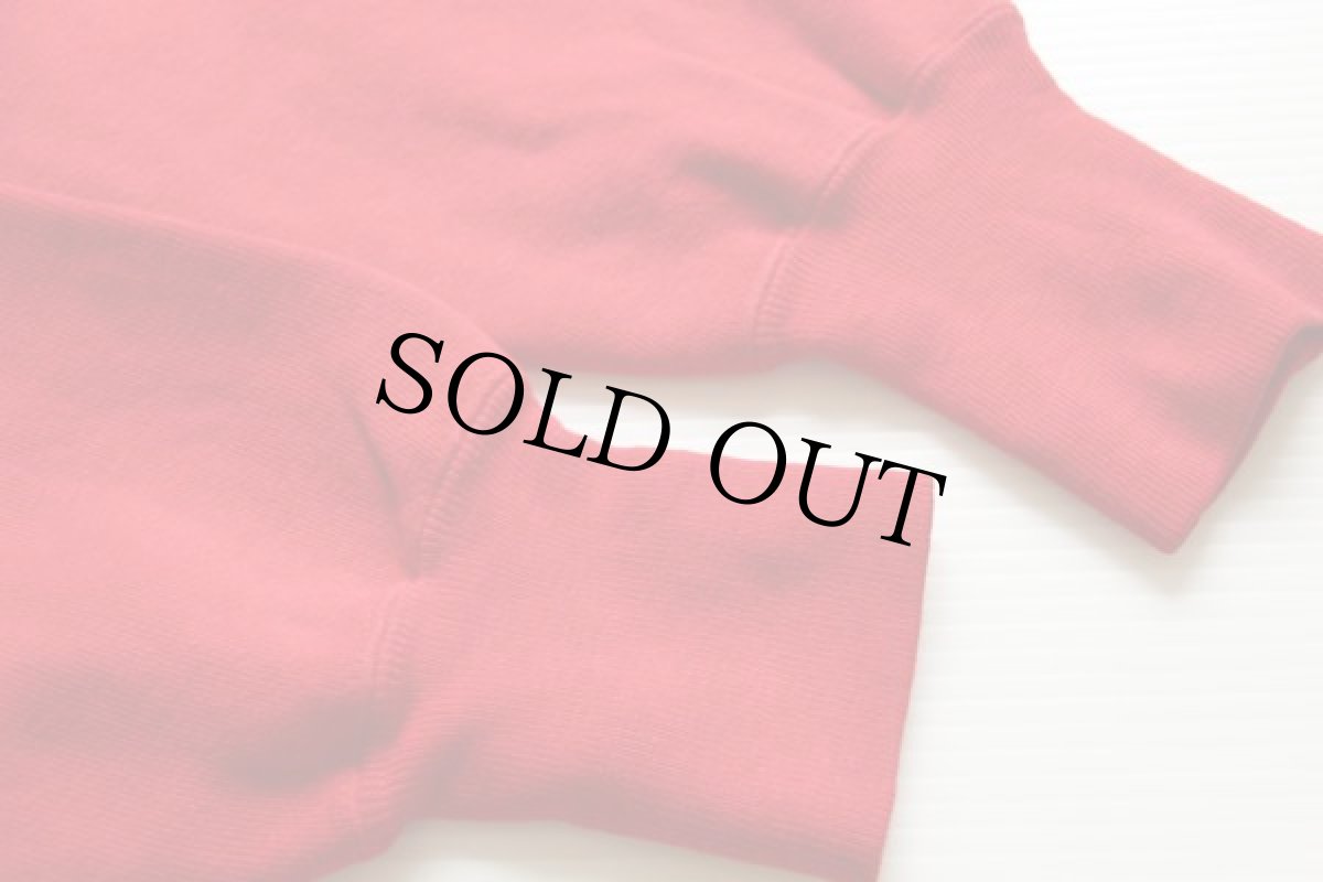 画像6: 70s USA製 Championチャンピオン 単色タグ ウイングフット 三段中抜き リバースウィーブ スウェットパーカー 赤 M (6)