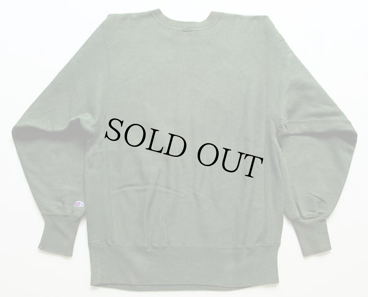 画像2: 90s USA製 Championチャンピオン 三段中抜き リバースウィーブ スウェット 緑 L (2)