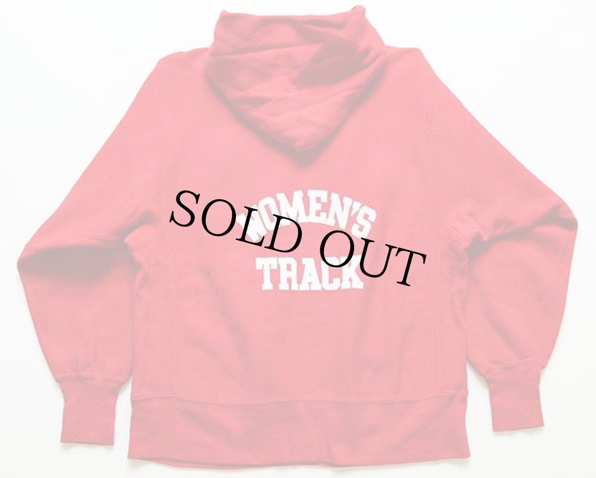 画像2: 70s USA製 Championチャンピオン 単色タグ ウイングフット 三段中抜き リバースウィーブ スウェットパーカー 赤 M (2)