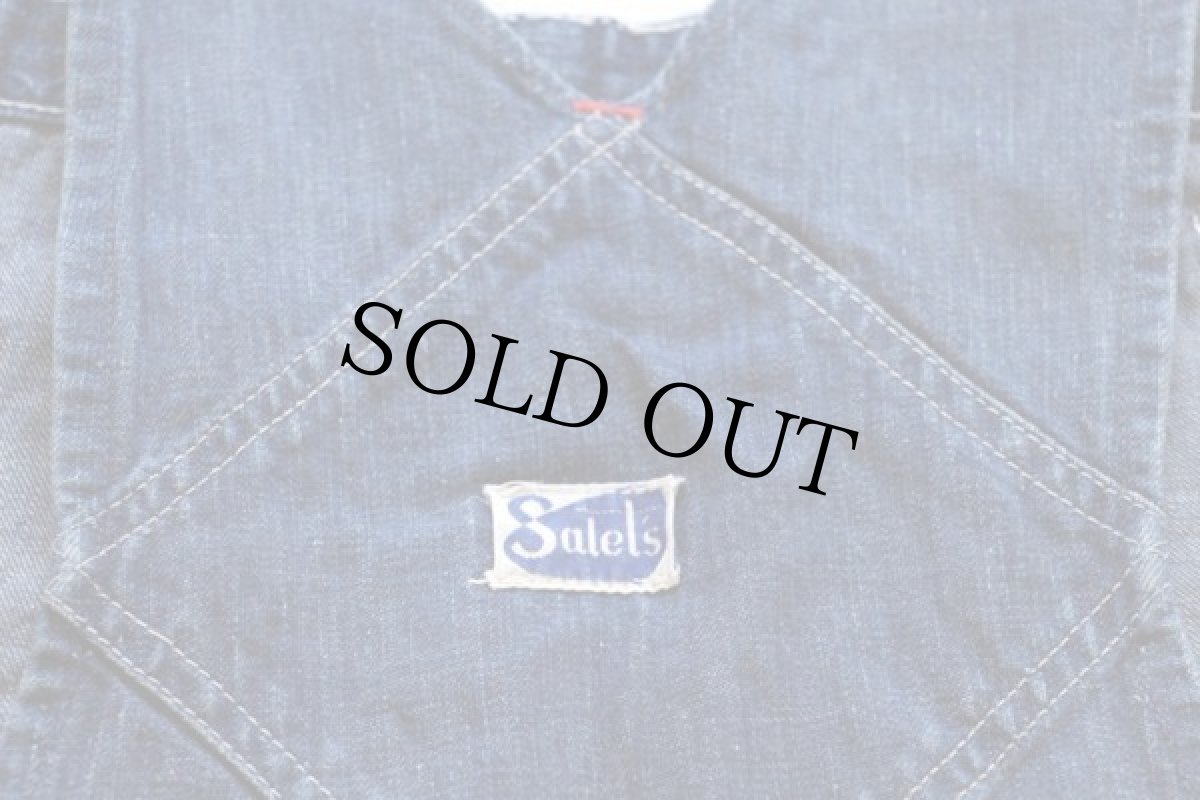 画像3: 50s Salet's インディゴ デニム オーバーオール (3)