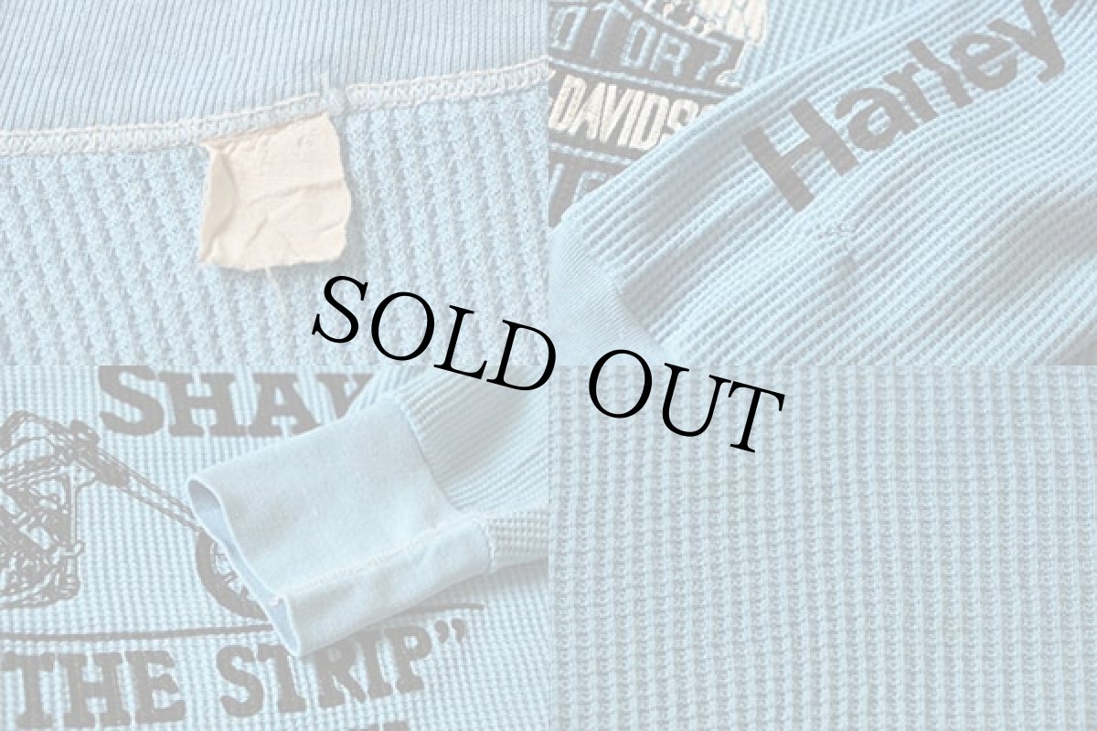 画像3: 80s HARLEY-DAVIDSONハーレー ダビッドソン サーマルシャツ 水色 (3)