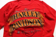 画像2: 80s HARLEY-DAVIDSONハーレー ダビッドソン サーマルシャツ 赤 (2)