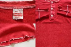 画像3: 70s USA製 Healthknit ヘンリーネック アンダーシャツ 赤 M (3)