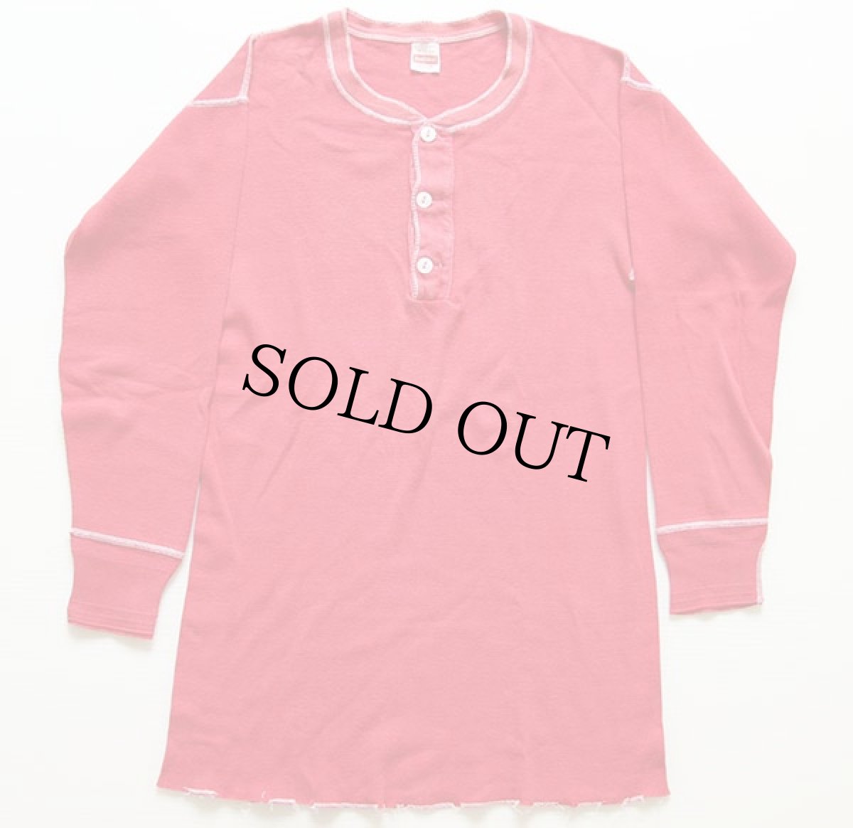 画像2: 70s USA製 Healthknit ヘンリーネック アンダーシャツ 赤 M (2)