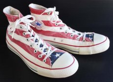 画像1: 90s USA製 CONVERSEコンバース ALL STARオールスター HI 星条旗柄 8.5 (1)