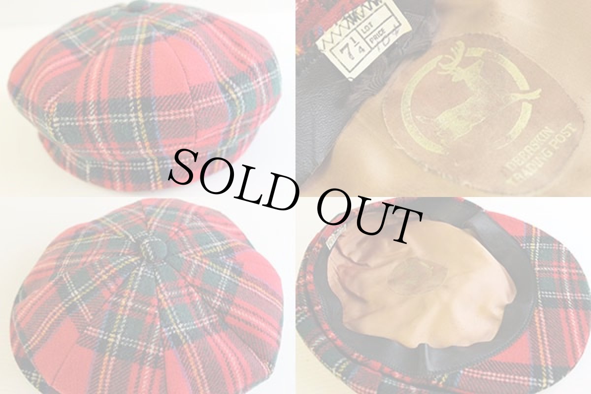画像3: ビンテージ タータンチェック ウールキャスケット 7 1/4 (3)