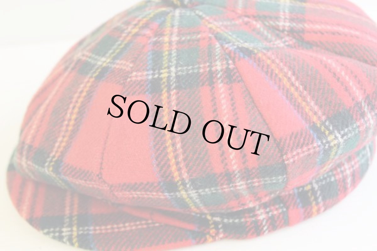 画像2: ビンテージ タータンチェック ウールキャスケット 7 1/4 (2)