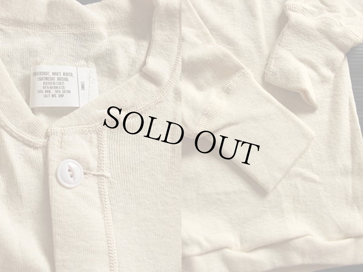 画像3: デッドストック★80s 米軍 ヘンリーネック ウール×コットン アンダーシャツ S (3)