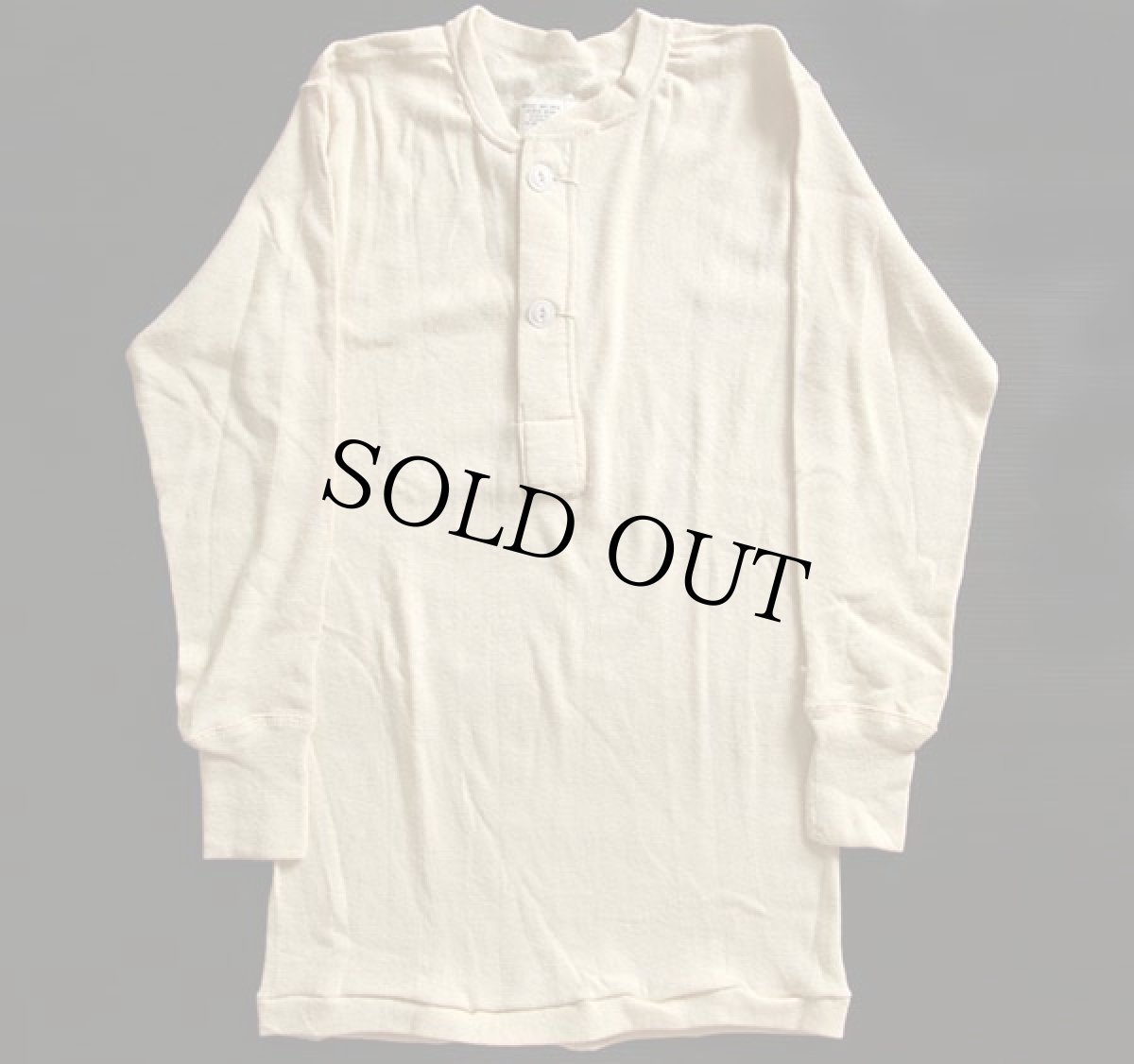 画像2: デッドストック★80s 米軍 ヘンリーネック ウール×コットン アンダーシャツ S (2)