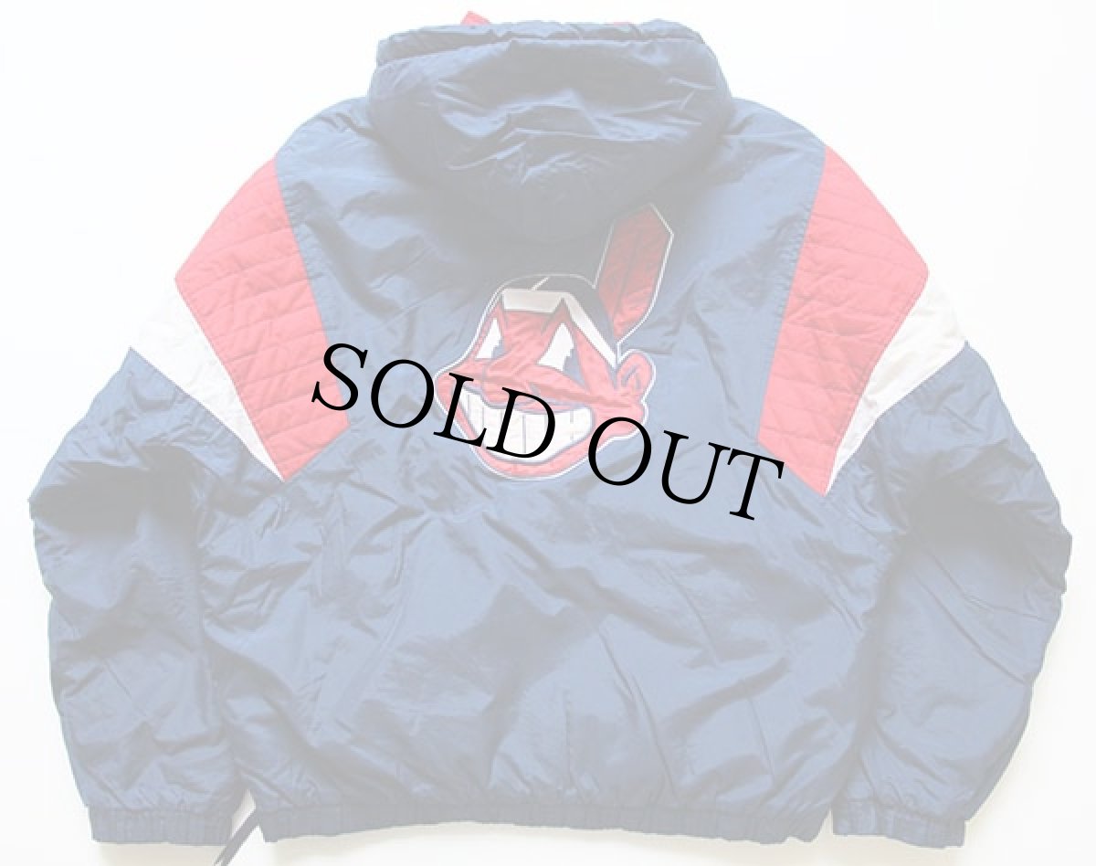 画像2: 00s STARTERスターター MLB INDIANS 中綿入り ナイロンパーカー L (2)