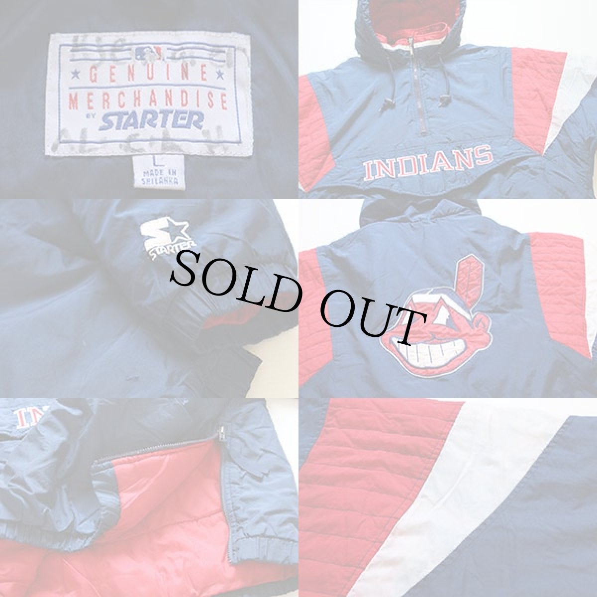 画像3: 00s STARTERスターター MLB INDIANS 中綿入り ナイロンパーカー L (3)
