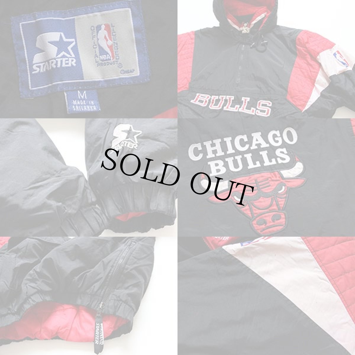 画像3: 00s STARTERスターター NBA BULLS シカゴ ブルズ 中綿入り ナイロンパーカー M (3)