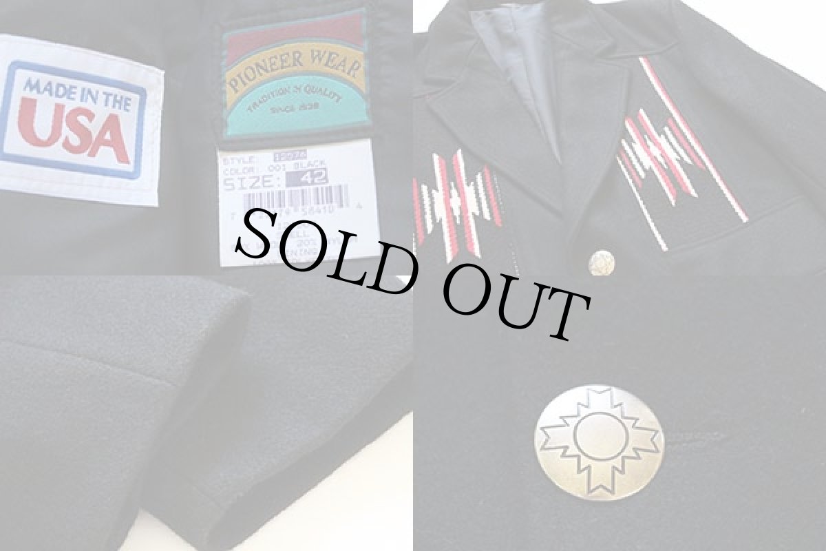 画像3: USA製 PIONEER WEAR ネイティブ柄 チマヨ ウール テーラードジャケット 黒 42 (3)