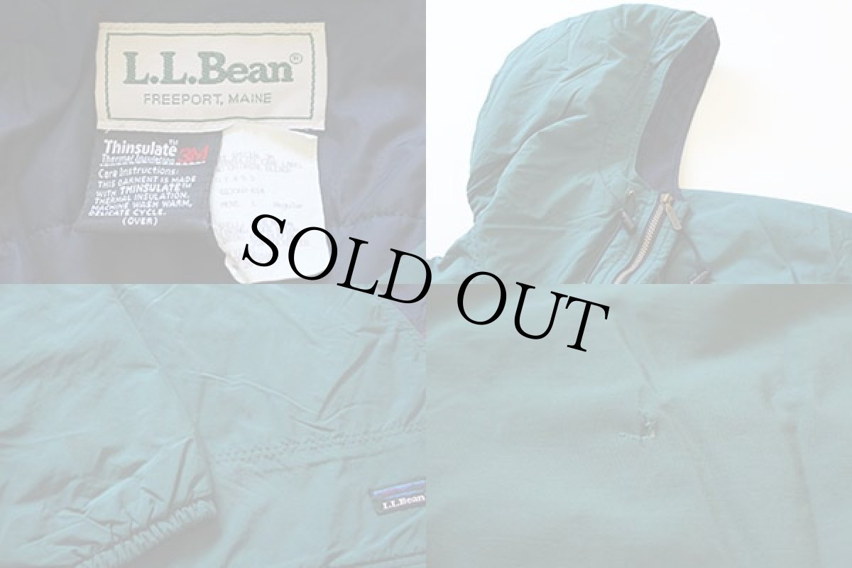 画像3: 90s USA製 L.L.Bean Thinsulate 中綿入り ナイロン アノラックパーカー L (3)