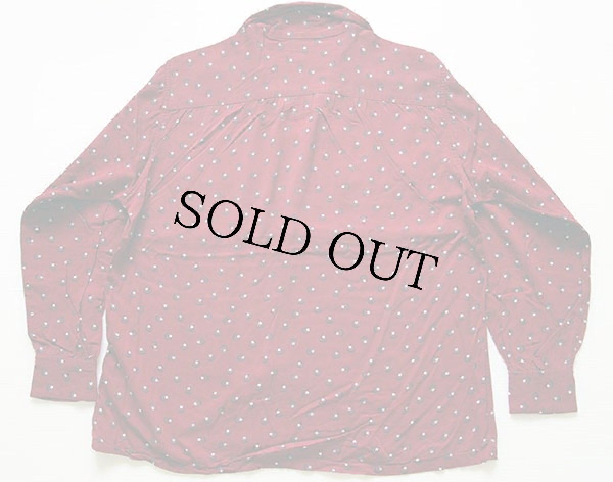 画像2: 50s USA製 ARROW 総柄 レーヨンシャツ バーガンディ M (2)