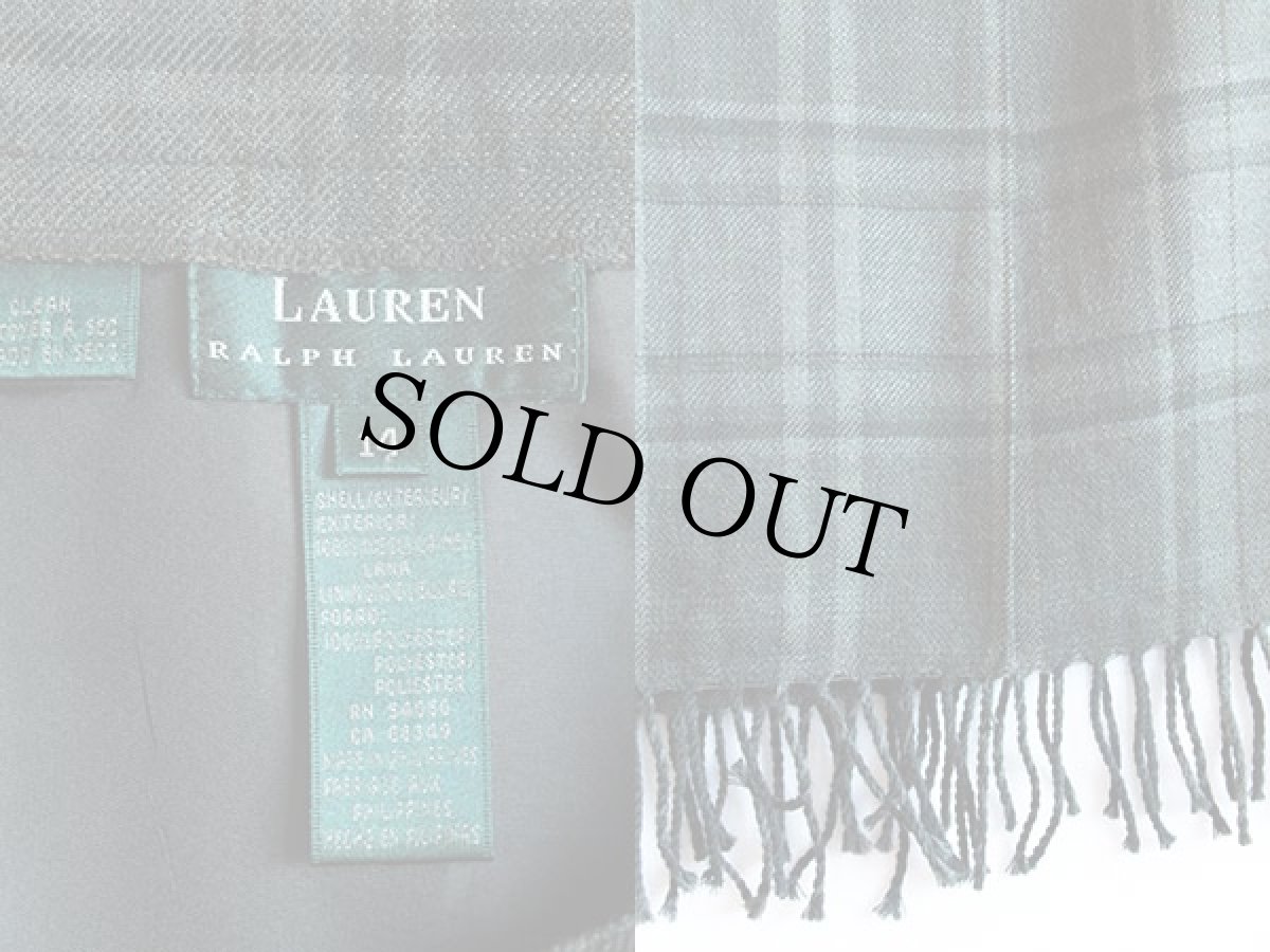 画像3: LAUREN ラルフローレン チェック マキシ丈 ウール 巻きスカート 14 (3)