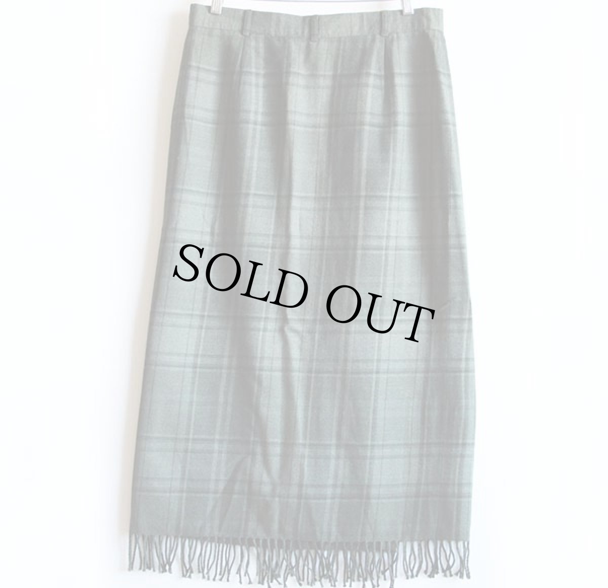 画像2: LAUREN ラルフローレン チェック マキシ丈 ウール 巻きスカート 14 (2)