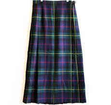 画像2: スコットランド製 CHARTER CLUB タータンチェック ウール キルトスカート (2)