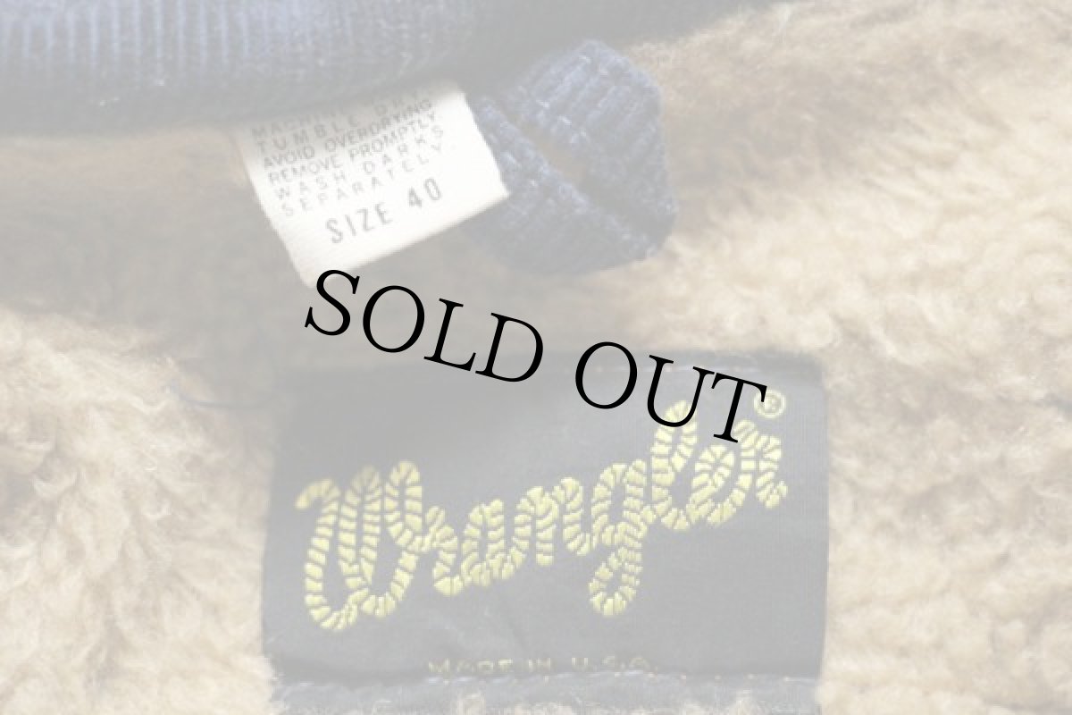 画像4: 70s USA製 Wranglerラングラー ボアライナー コーデュロイジャケット 紺 (4)